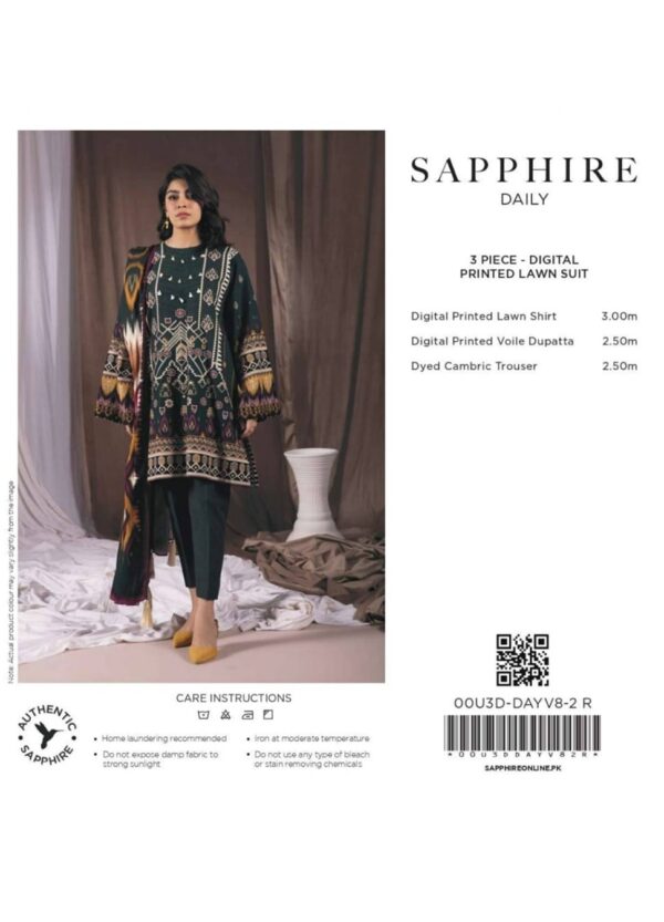 Sapphire Lawn 3pc | New Design for Summer 2024