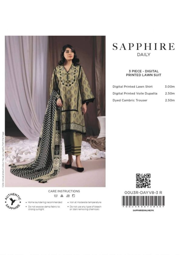 Sapphire Lawn 3pc | New Design for Summer 2024