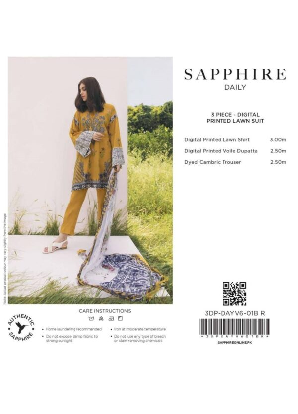 Sapphire Lawn 3pc | New Design for Summer 2024