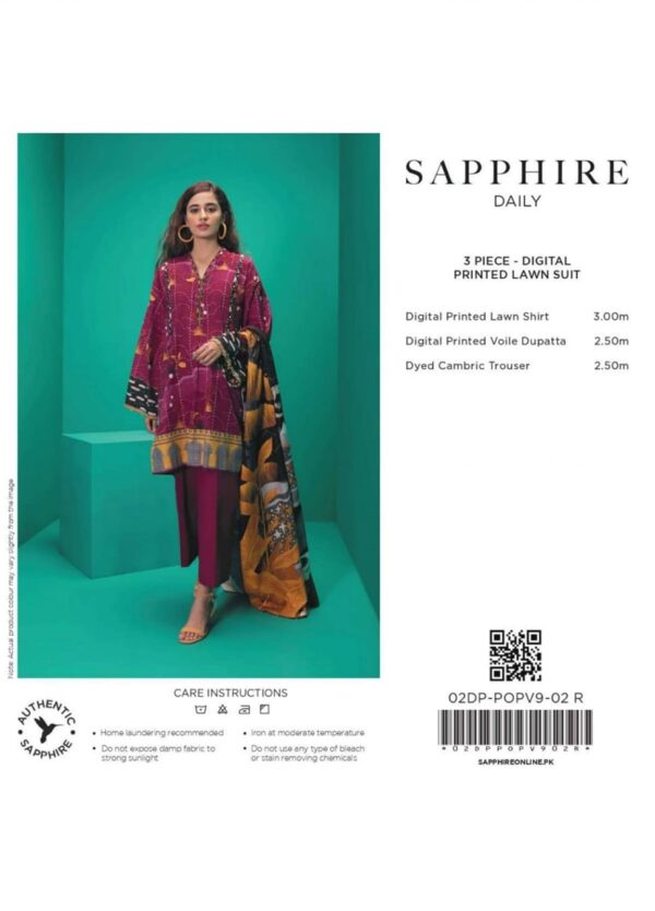 Sapphire Lawn 3pc | New Design for Summer 2024