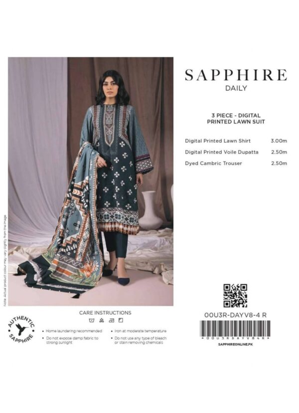 Sapphire Lawn 3pc | New Design for Summer 2024