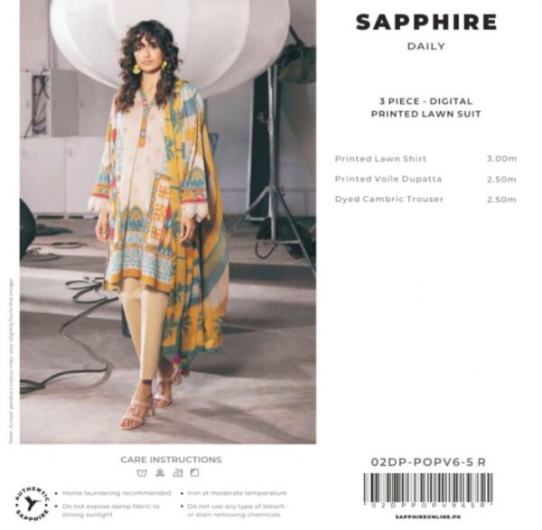 Sapphire Lawn 3pc | New Design for Summer 2024